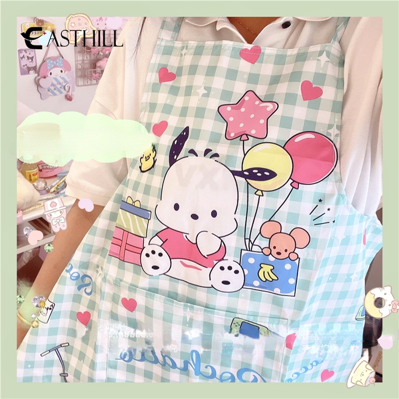 SANRIO Easthill Tạp Dề Đồ Chơi Anime Kuromi Pochacco Cinnamoroll Hai Dây Đáng Yêu Chống Bẩn Làm Quà Tặng Cho Bé Gái