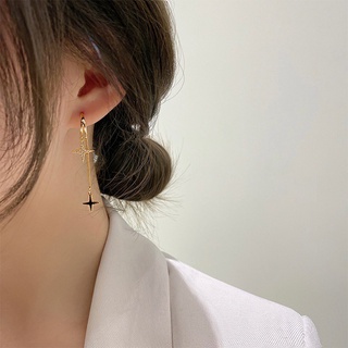 Bông Tai Mạ Bạc 925 Đính Đá Phối Tua Rua Phong Cách Hàn Quốc F626