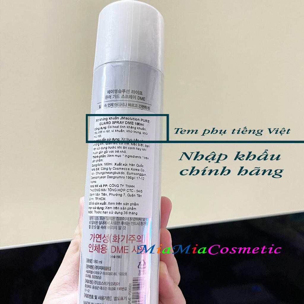 Xịt Phòng Khử Trùng Khử Mùi Kháng Khuẩn JmSolution Life Pure Guard Spray Dme 180ml [NHẬP KHẨU CHÍNH HÃNG]