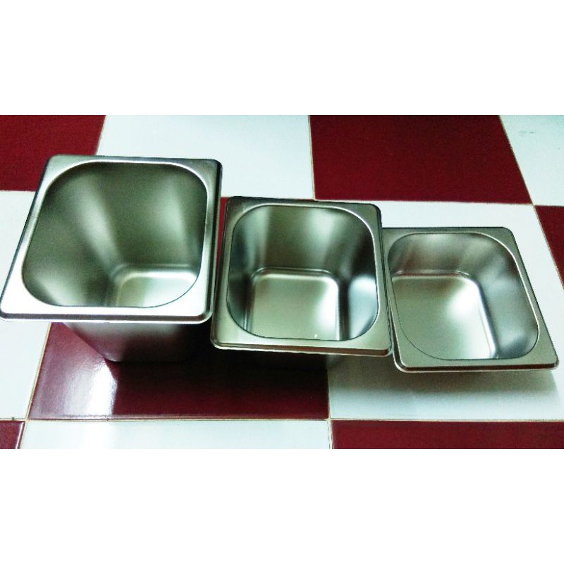 KHAY GN 1/6 ĐỰNG THỰC PHẨM, topping INOX 304