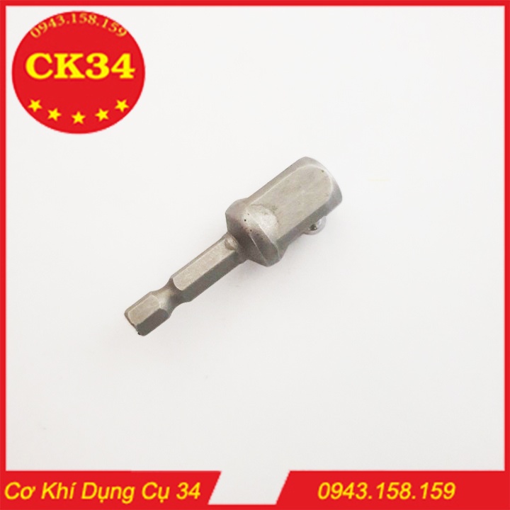 Đầu Chuyển Sang Khẩu Bulong 1/2" Gắn Cho Khoan, Máy Bắn Vít. Đầu chuyển vặn khẩu 1 phần 2 dài 50mm