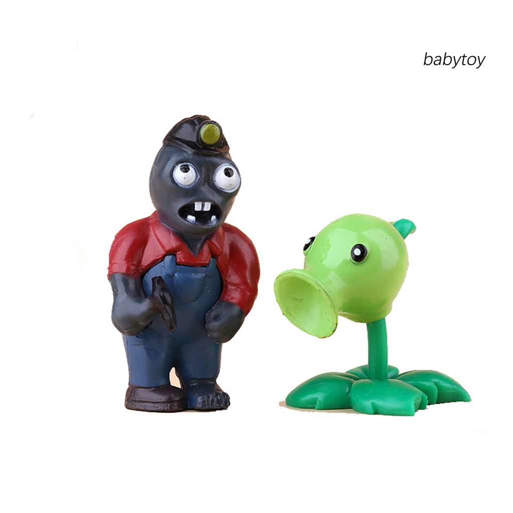 BA-8Pcs Model Toy Plant VS Zombies Design Simulation Collectible Desktop Decor Miniature for Kids