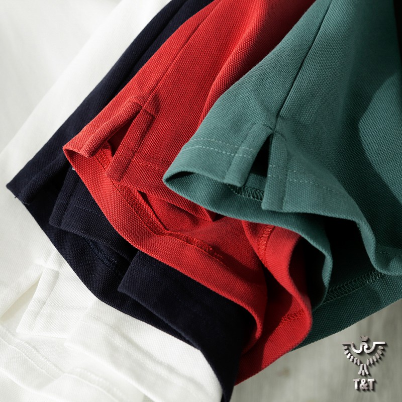 Áo thun nam áo polo nam có cổ ngắn tay trơn chất cotton co dãn thoáng mát dáng basic PL201