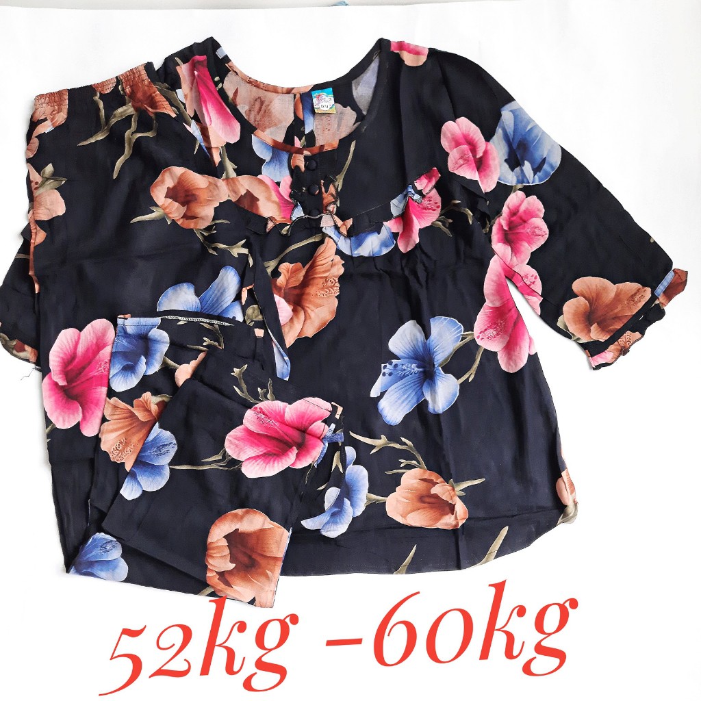 Bộ Tole, lanh quần dài, tay lỡ- Tole Nhung bông trung niên mátt mẻ, thoải mái cho bà, cho mẹ(52kg- 60kg)