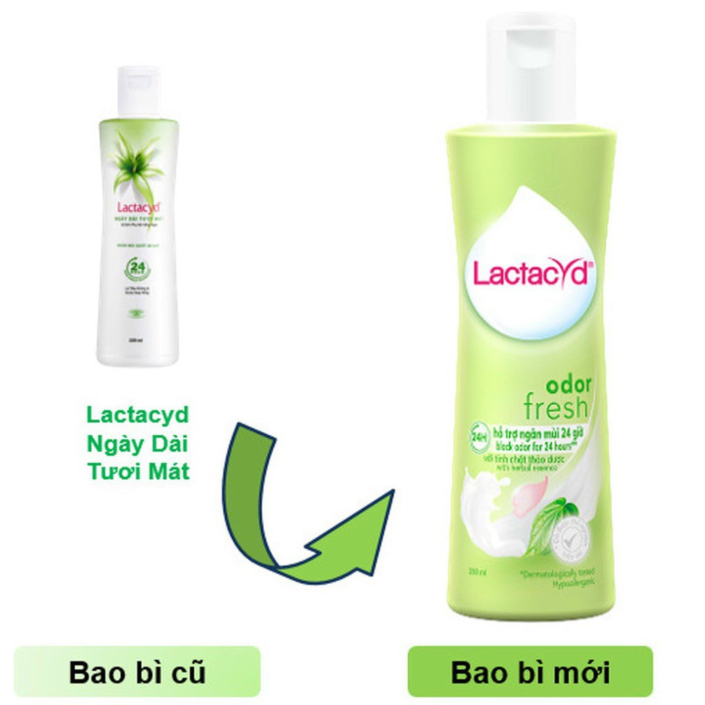 Lactacyd Ngày dài tươi mát - Dung dịch vệ sinh phụ nữ từ lá trầu không và nước hoa hồng