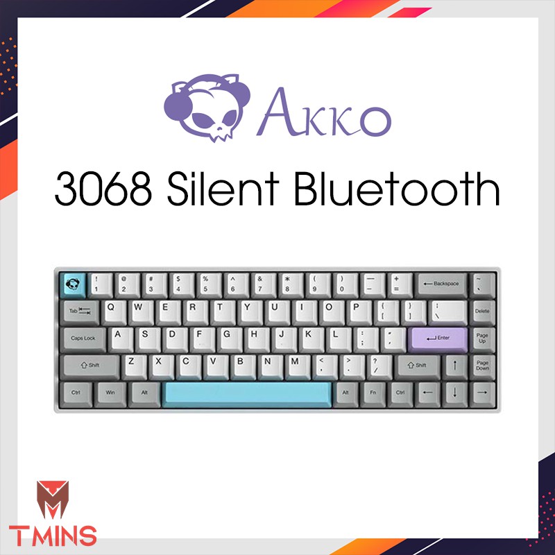 Bàn phím cơ AKKO 3068 Silent Bluetooth 5.0 Led trắng (Akko sw v2) - Bảo hành 12 tháng