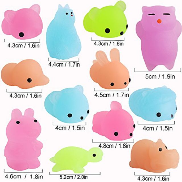 Mochi Hình Thú Cực Dễ Thương Siêu Mềm Siêu Mịn phát sáng "Softsquishy Animals" ( hàng sẵn )