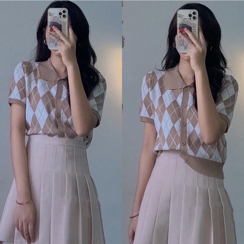 Áo Crotop Polo Len Mongtoghi Hình Quả Trám 2 Màu Siêu hOT | BigBuy360 - bigbuy360.vn