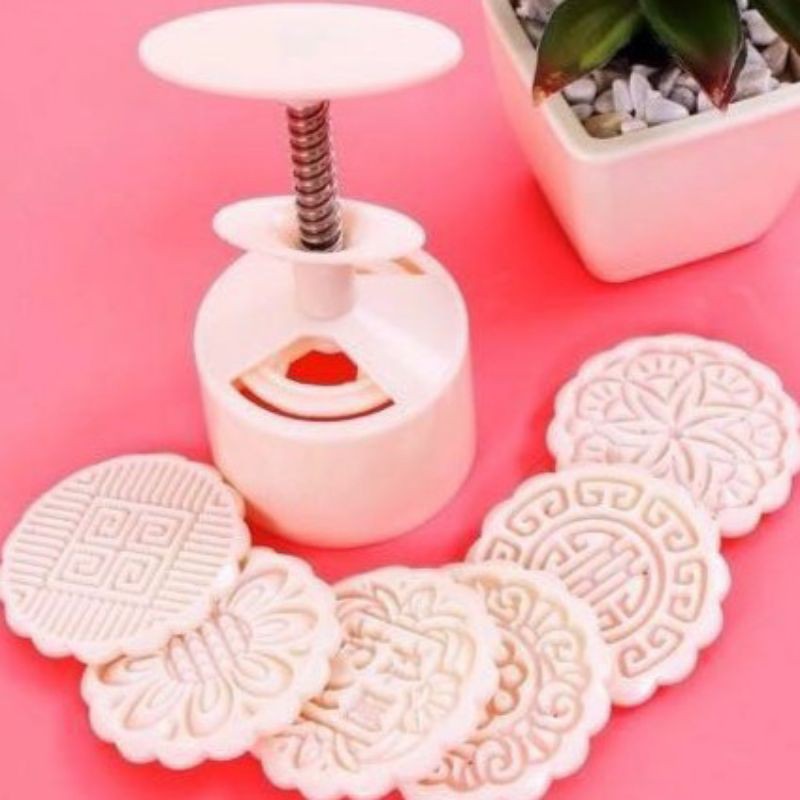 Khuôn Bánh Trung Thu Lò Xo 150gr/200gr 4 Mặt