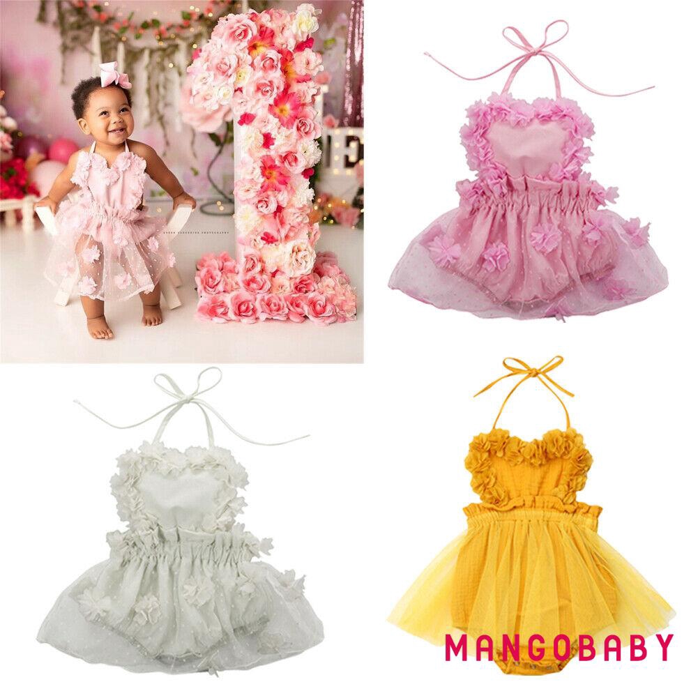 ♬MG♪-Newborn Infant Spring Summer Sleeveless Baby Girl Lace Tutu Dress