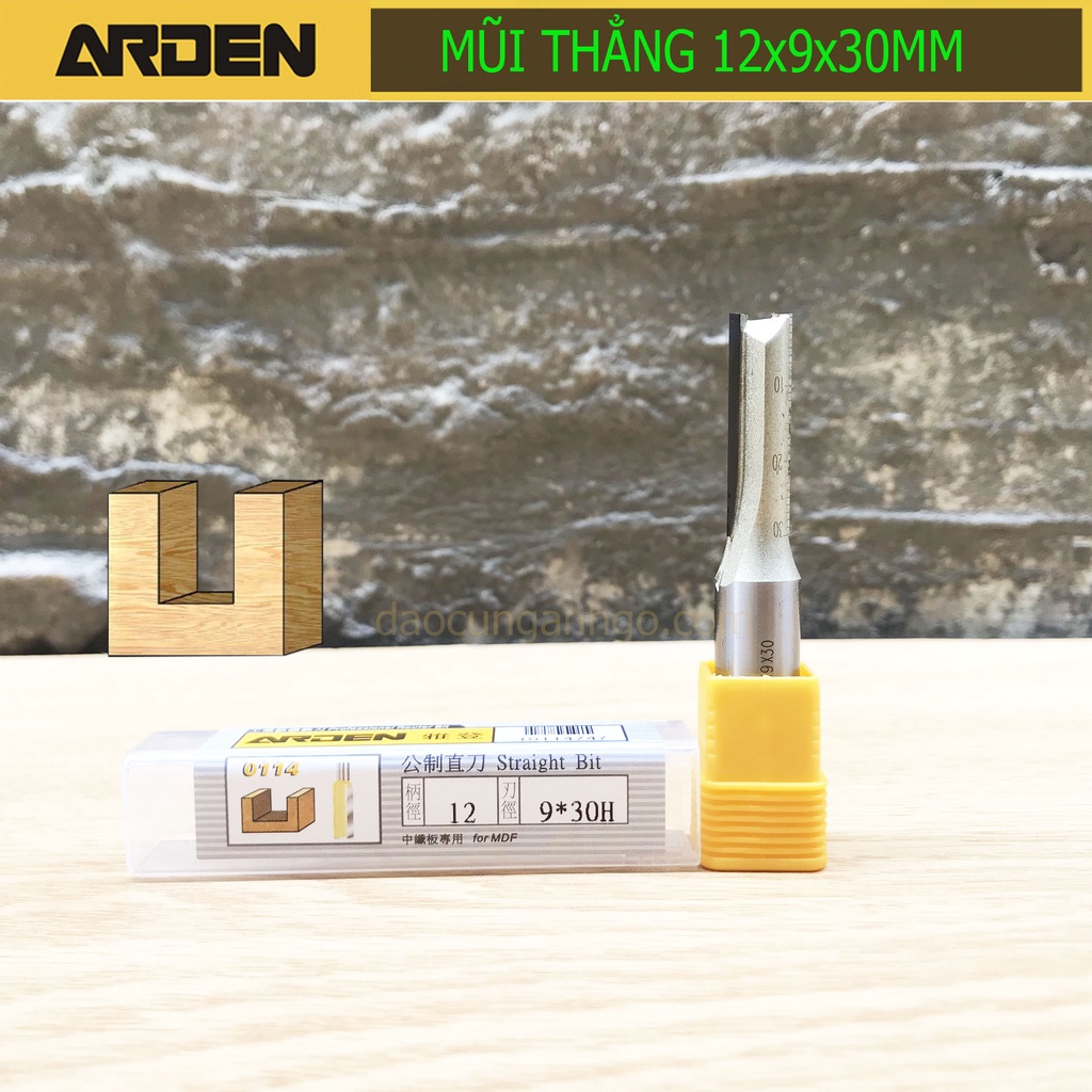 Mũi phay gỗ thẳng ARDEN 6-12mm Cốt 12mm