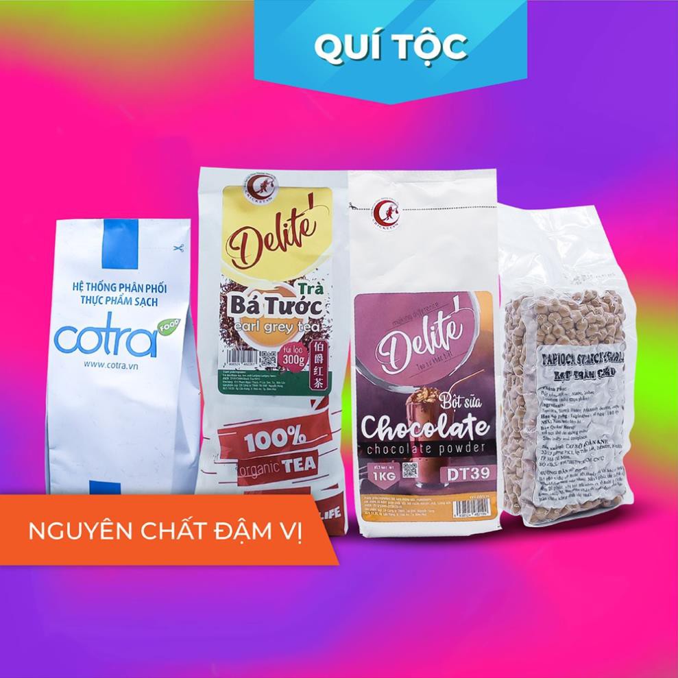 COMBO TRÀ SỮA QUÝ TỘC – Nguyên chất đậm vị ( Trà bá tước + Bột sữa chocolate DT39 + Trân châu + Đường đen)