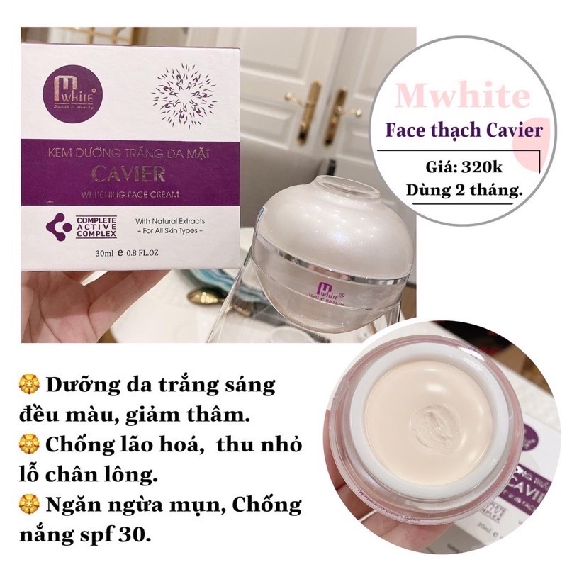 Kem Dưỡng Thạch Trắng Da CAVIER (Chống lão hóa,Thu Nhỏ Lỗ Chân Lông)