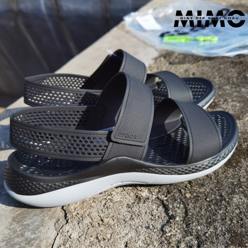 Sandal Literide quai ngang 360 clog đen ghi cho nữ