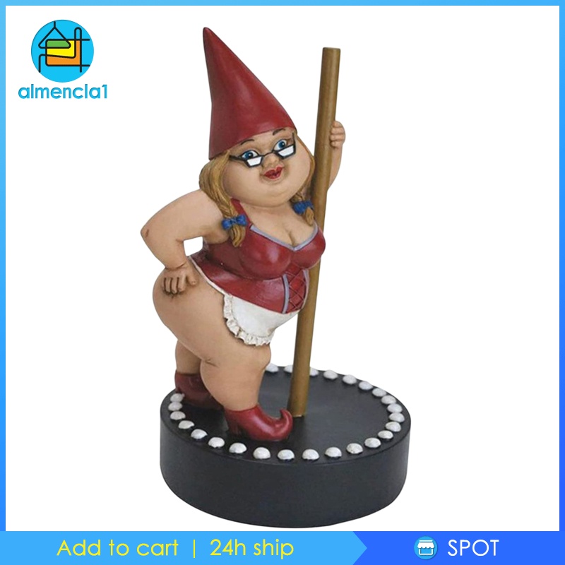 [ALMENCLA1] Resin Striptease Gnome Statue Outdoor Decorations for Patio Yard Lawn Porch