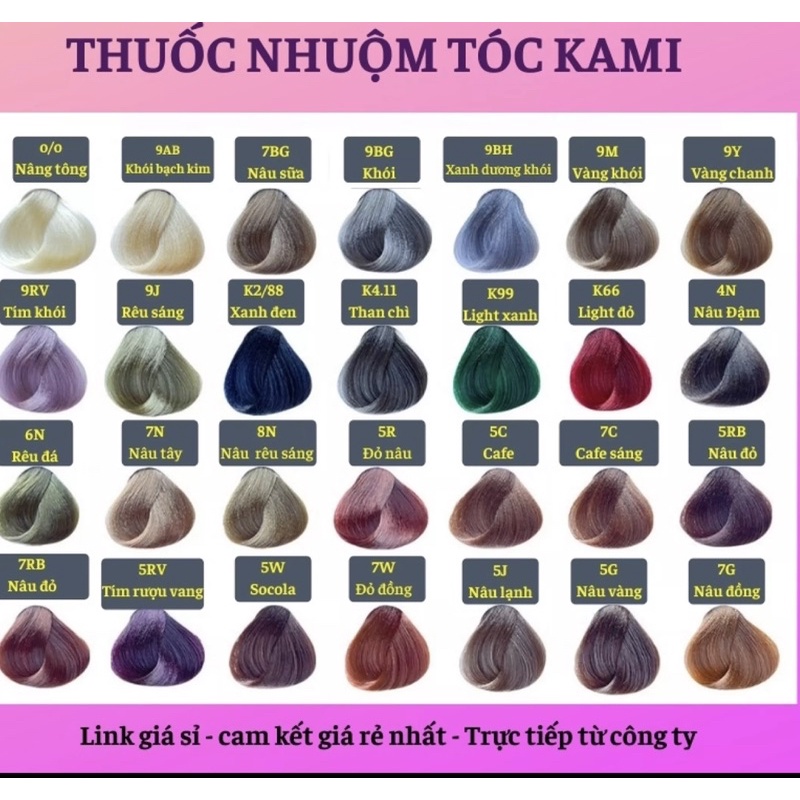 thuốc nhuộm màu thời trang Kani 100ml màu nâu sữa,rêu đá ,xanh đen, khói bạch kim,tím khói, lên màu chuẩn không cần tẩy