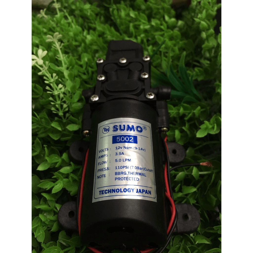 Bơm phun sương , rửa xe mini 12V SUMO JAPAN màu đen 60W - 5L/Phút Tự động hút và ngắt nước khi mở khóa