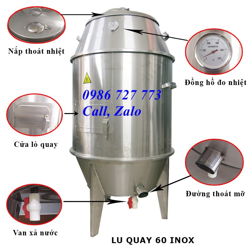 Lò nướng gà vịt TK060, Lu quay thịt