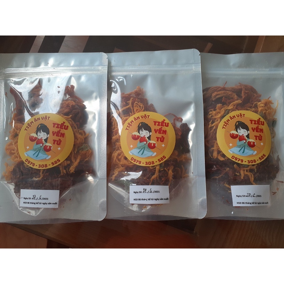 Khô heo, khô lợn ngập bơ tỏi 100gr Loại 1 mềm ngon cay vừa, đồ ăn vặt Hà Nội | BigBuy360 - bigbuy360.vn