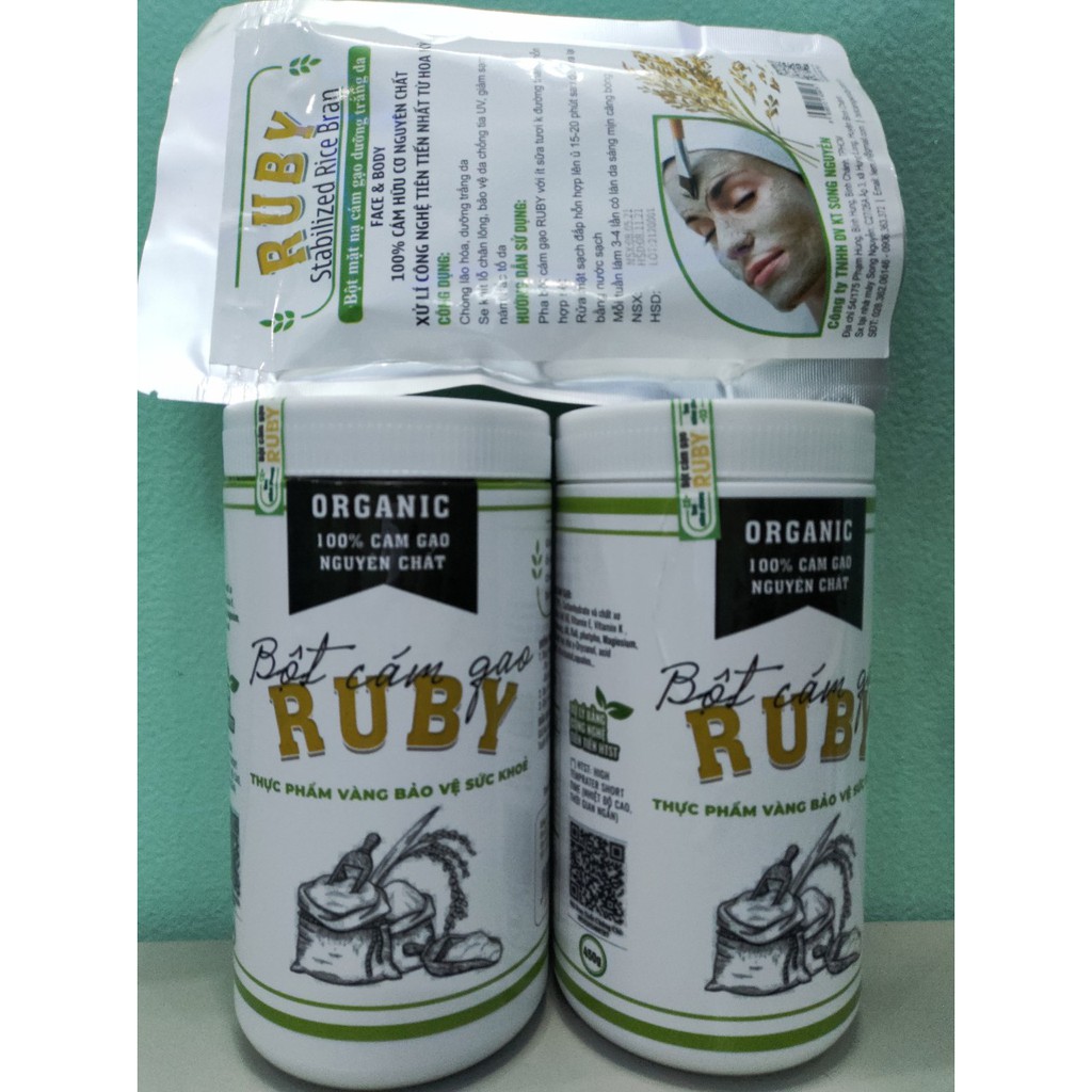 COMBO 2 HỘP CÁM GẠO RUBY ORGANIC +MẶT NẠ CÁM GẠO