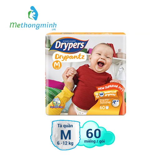 Bỉm/Tã quần Drypers Drypantz Gói Siêu Đại M60/L48/XL42