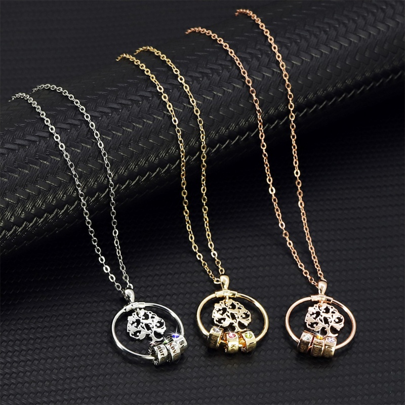 Flgo Vòng cổ Khắc Tên Hình Cây Điều Ước Rỗng Cho Nữ