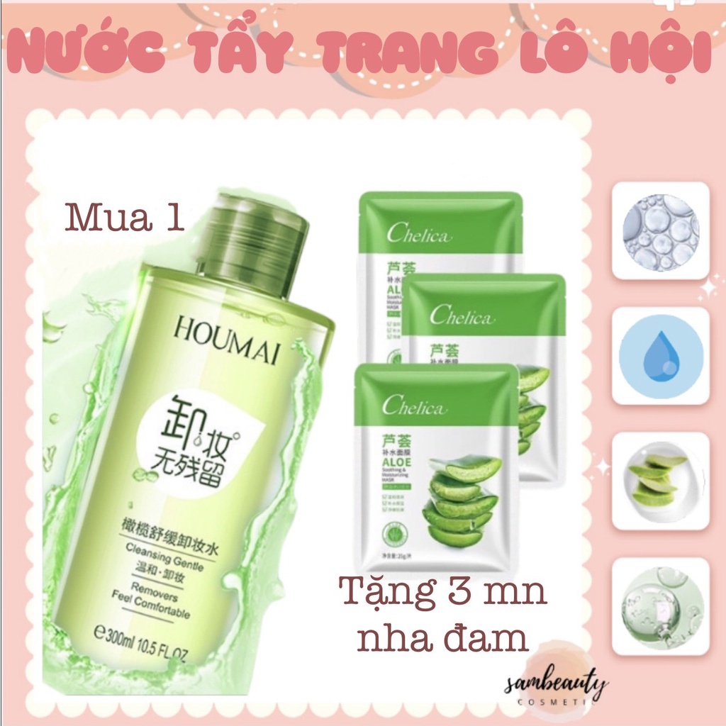 NƯỚC TẨY TRANG CHIẾT XUẤT TỪ ÔLIU VÀ LÔ HỘI 300ML LOẠI BỎ BỤI BẨN LÀM SẠCH SÂU NUÔI DƯỠNG LÀN DA SamBeauty