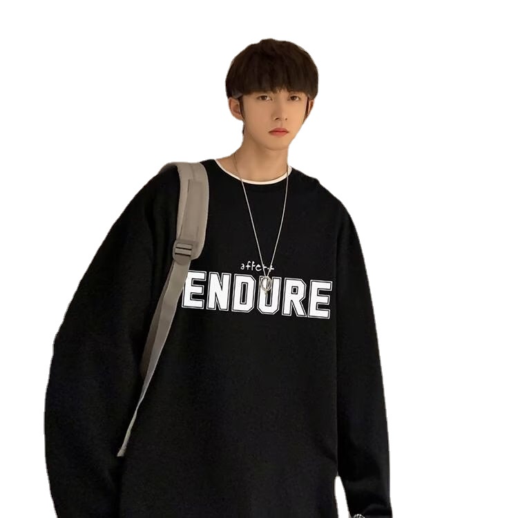 Áo Thun Tay Dài Cổ Tròn Dáng Rộng In Chữ Cỡ Lớn Thoải Mái Thời Trang Cho Nam Và Nữ M-5XL