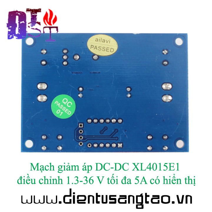 Mạch giảm áp DC-DC XL4015E1 điều chỉnh 1.3-36 V tối đa 5A có hiển thị