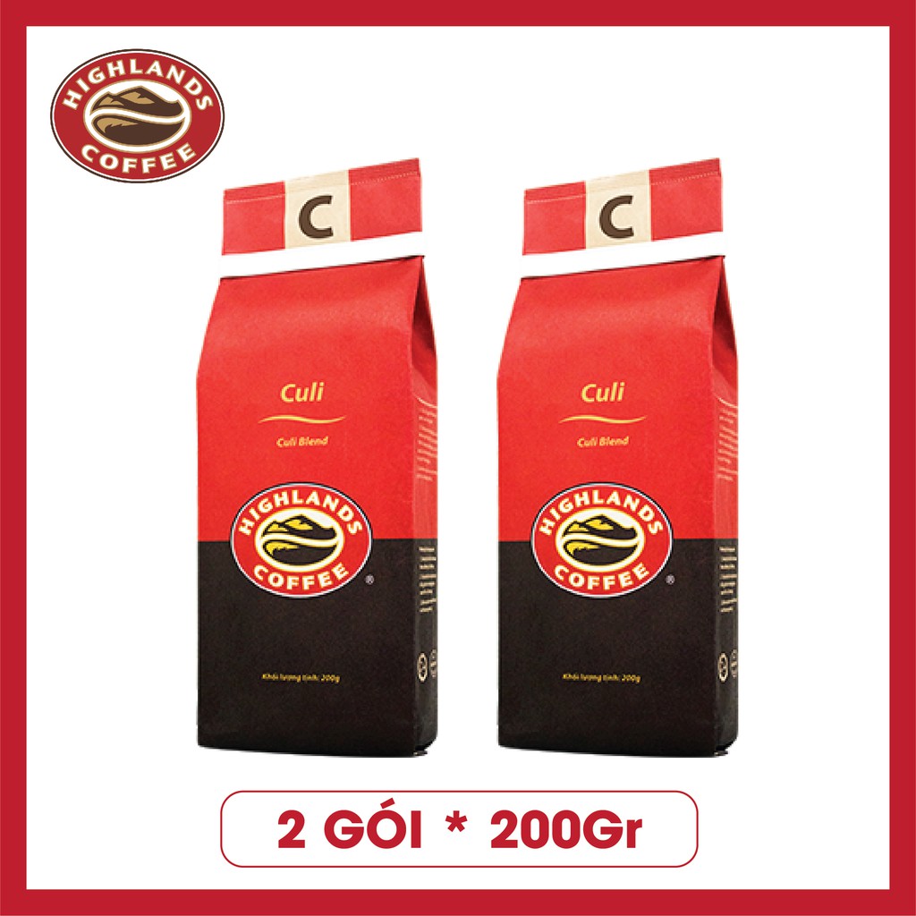 Combo 2 gói Cà phê rang xay Culi Highlands Coffee 200g/gói