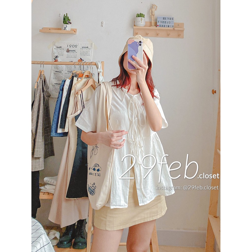 [Mã FAGREEN245 giảm 10% tối đa 30K đơn 99K] Set áo babydoll buộc dây kèm chân váy (Ảnh thật) | BigBuy360 - bigbuy360.vn