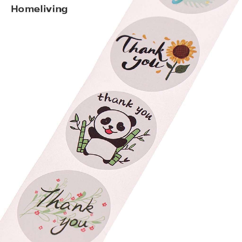 Cuộn 500 Nhãn Dán Tròn In Chữ Thank You Dùng Trang Trí Quà Tặng