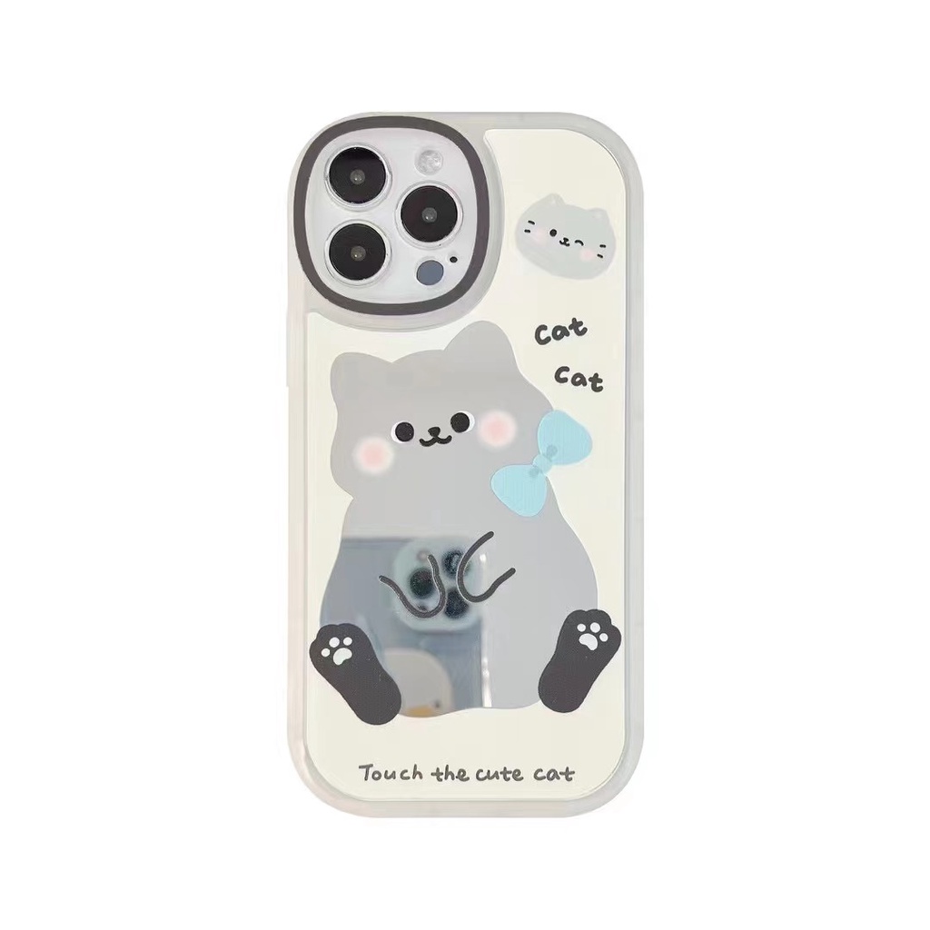 Ốp Điện Thoại TPU Silicone Mặt Gương Hình Mèo Cho Apple iPhone13 iPhone 13Pro max iPhone13 mini iPhone12 / 11 / XR / 8 / 7