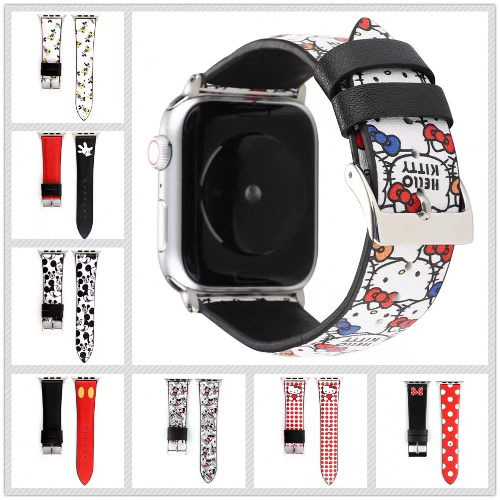 Dây Đeo Bằng Silicon Hình Minnie Và Pikachu Dễ Thương Cho Đồng Hồ Apple Watch Series 7/6/SE/5/4/3/2/1 38-45mm