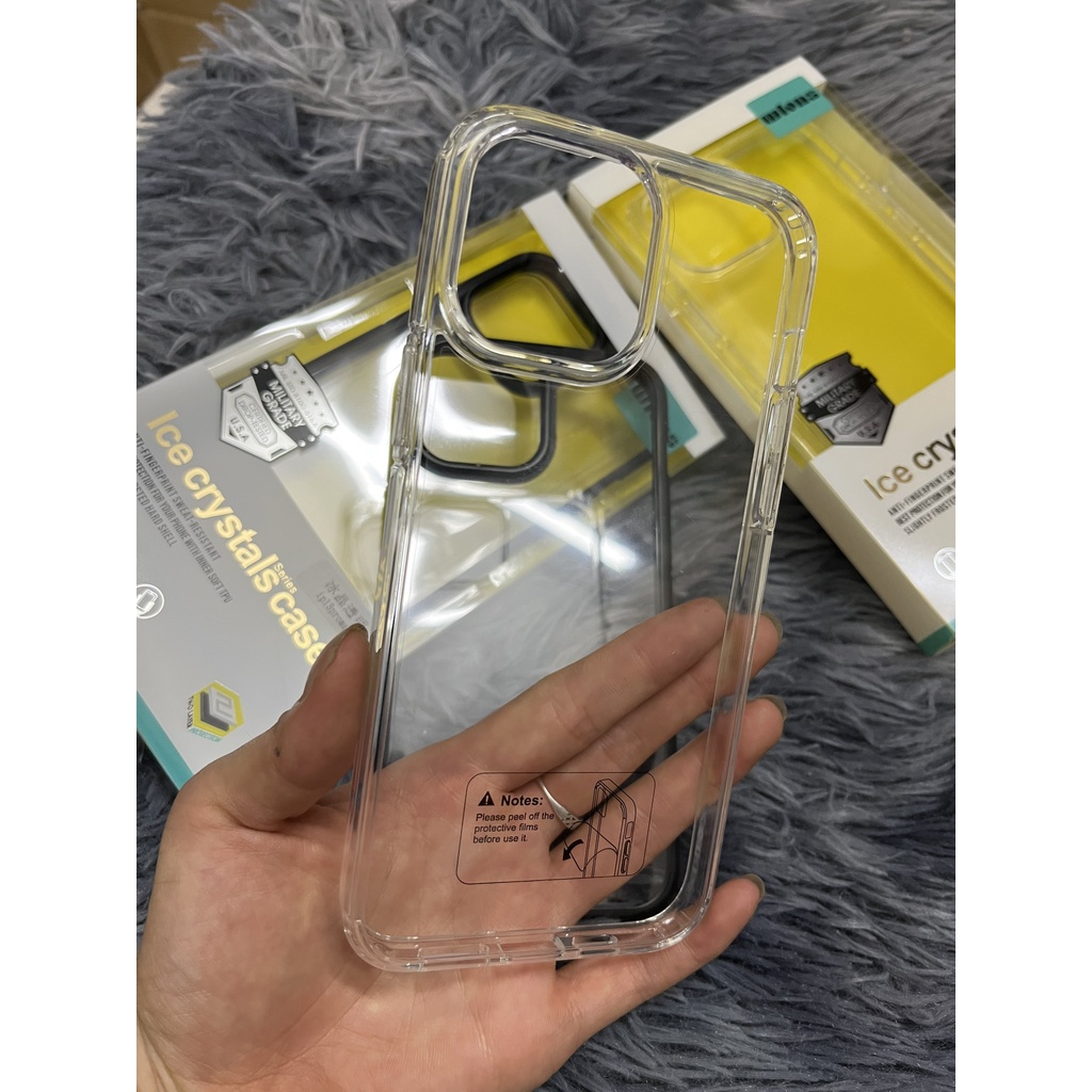 CHÍNH HÃNG Ôp WLONS LƯNG CỨNG TRONG viền màu CHỐNG Ố VÀNG SHOCK SỐC cho iPhone SAMSUNG 11 12 13 S22 PLUS PRO MAX ULTRA