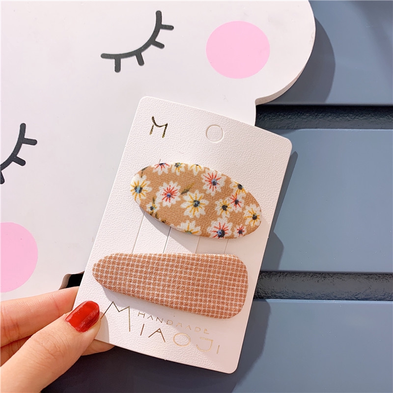 Set 2 Kẹp Tóc Họa Tiết Hình Học Thời Trang Cho Nữ