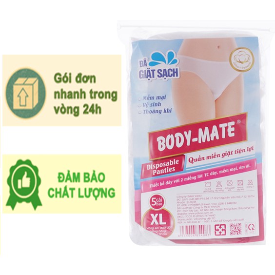 TÚI 5 QUẦN LÓT GIẤY MIỄN GIẶT TRAVEL- MATE | VẢI BODY-MATE NỮ CHO MẸ BẦU VÀ SAU SINH (LOẠI 1)