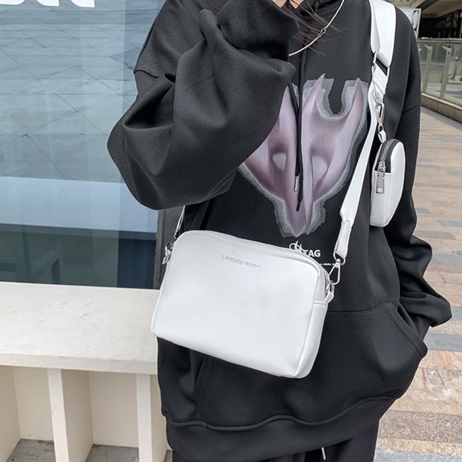 Túi đeo chéo unisex nam nữ set 2in1 da mềm phong cách cá tính HH 374
