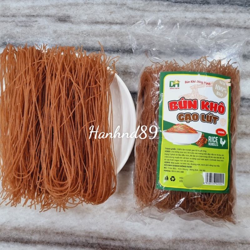 Túi 500g bún gạo lứt nguyên chất loại 1 ăn kiêng | BigBuy360 - bigbuy360.vn