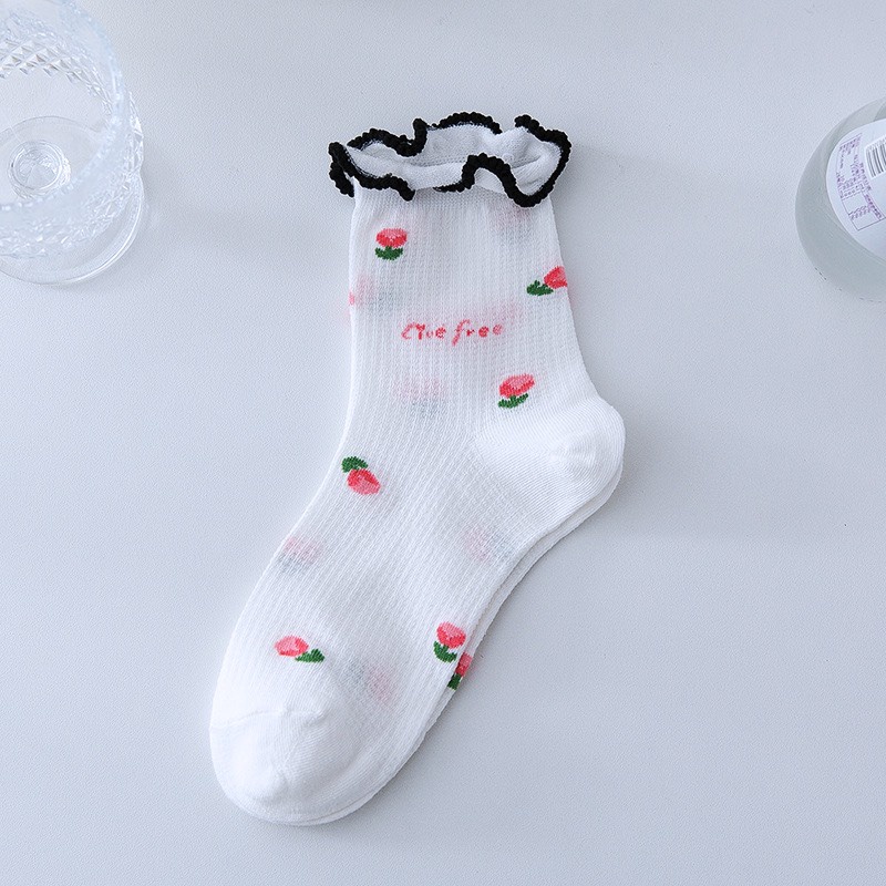 Tất nhún cổ bèo MOKANA tất cao cổ bèo dễ thương phong cách Hàn Quốc TC15