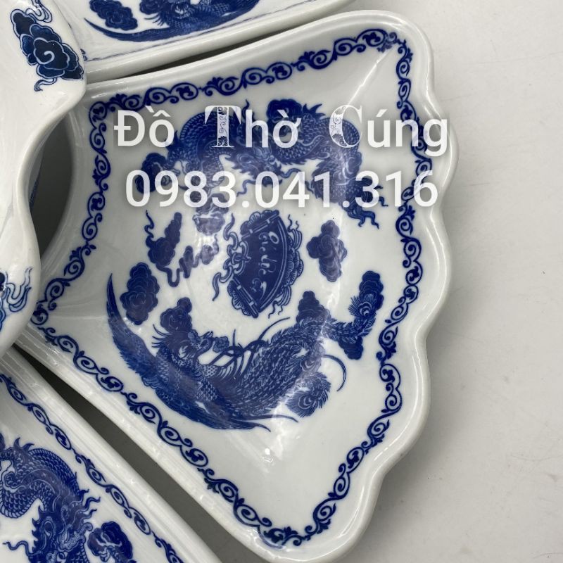 Bộ đồ ăn gia tiên màu xanh