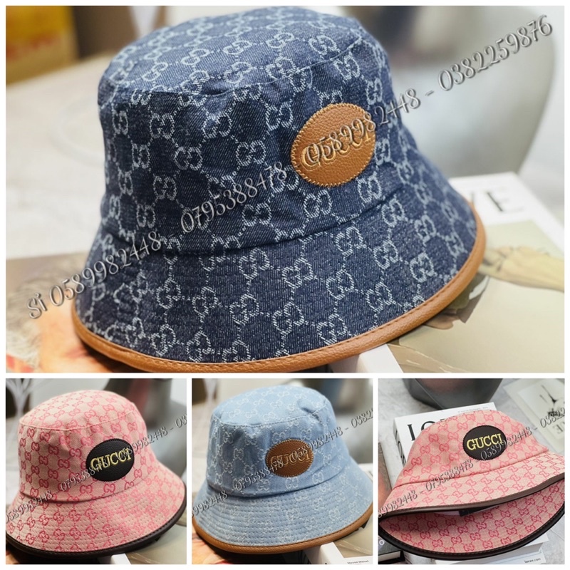 Mũ bucket - Nón tai bèo in hoạ tiết gg phối mạc da cao cấp cực đẹp xịn vnxk