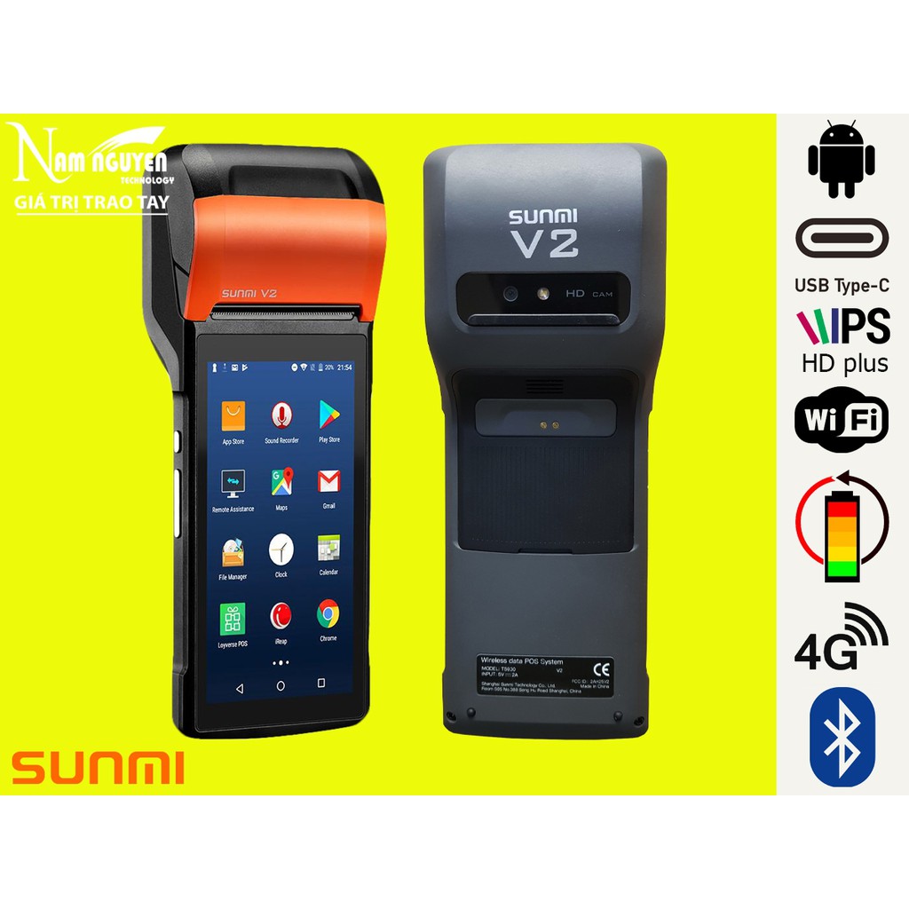 MÁY POS BÁN HÀNG CẦM TAY SUNMI V2 (1g+8g) | BigBuy360 - bigbuy360.vn