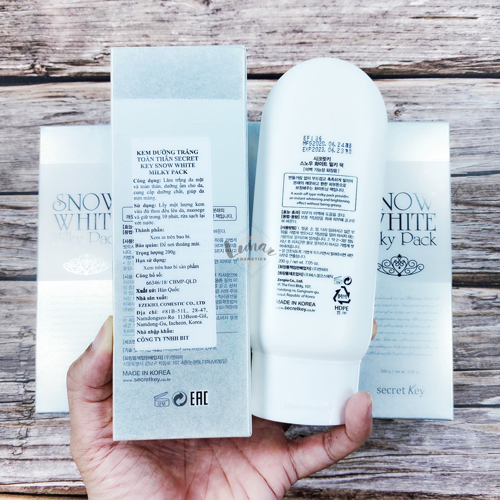 Kem Ủ Dưỡng Sáng Da Toàn Thân Secret Key Snow White Milky Pack 200ml - Make Up Body Snow White | BigBuy360 - bigbuy360.vn