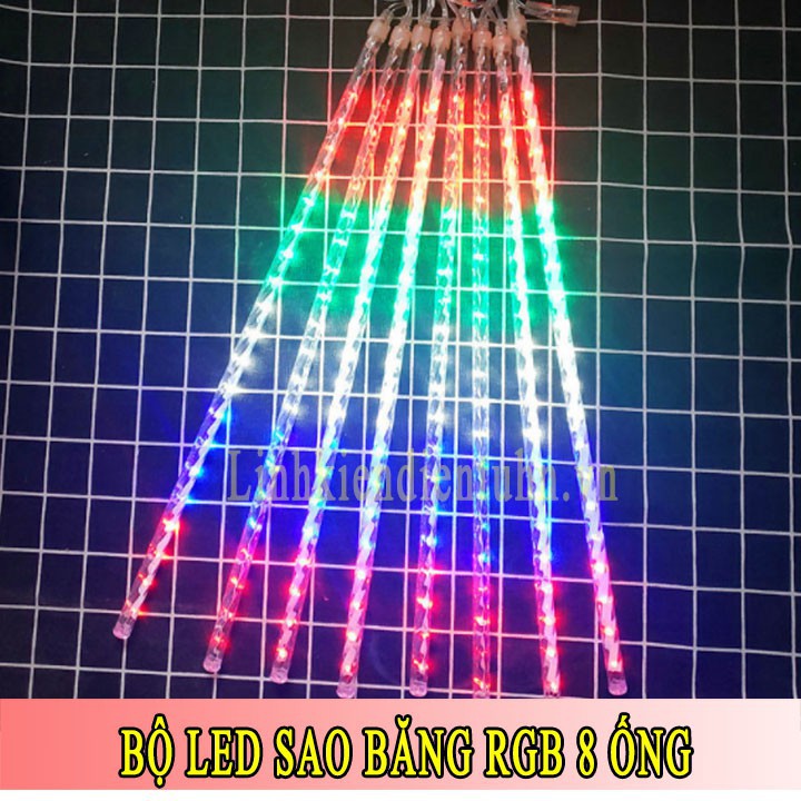 Đèn led sao băng- giọt nước (8 que 50m), trang trí cây cối, nhà cửa