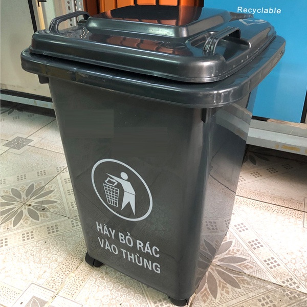 Thùng rác nhựa công cộng 60l, thùng rác nhựa 60l