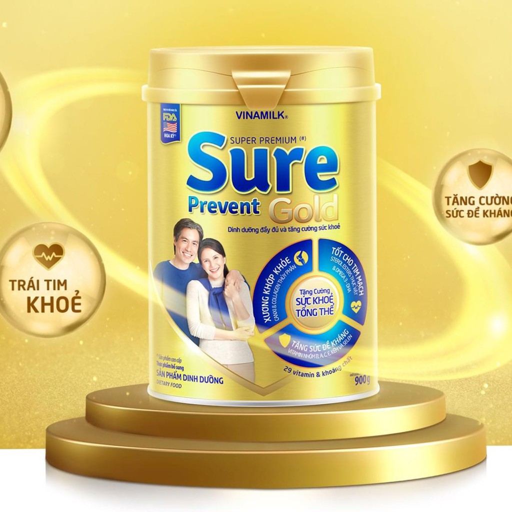 Sữa bột Vinamilk Sure Prevent 900g (Hộp thiếc)