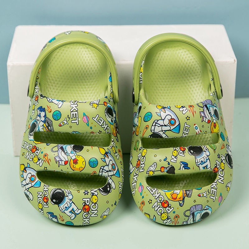 Oeggeo Giày Đế Bằng Đi Biển In Hình Phi Hành Gia Chống Thấm Nước Mùa Hè Cho Bé