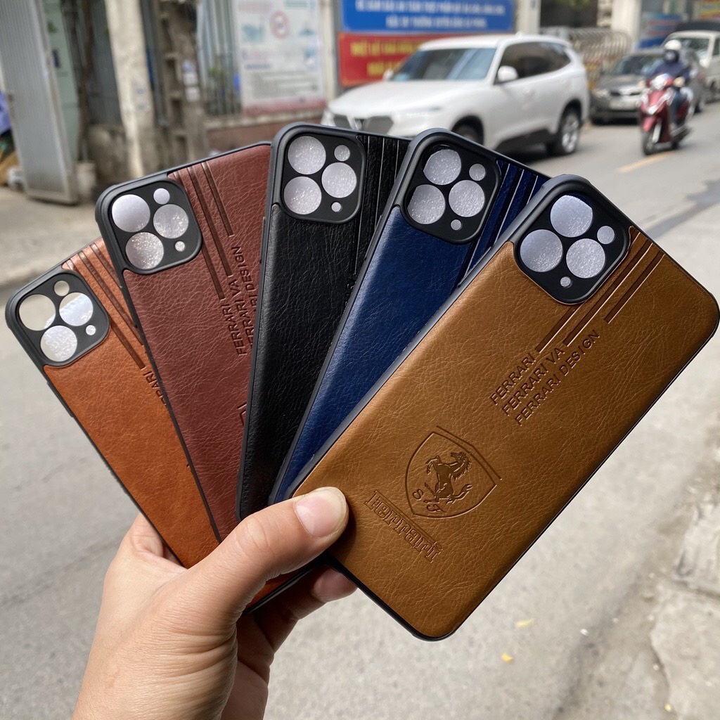 Ốp lưng da ferrari cho Apple iPhone 6 6S 7 8 Plus X XSMAX X11promax