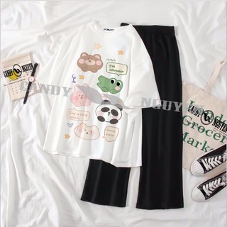 Áo Thun Nam, Nữ Cute Form Rộng Vạt Bầu Tay Lỡ 2XY - 100% Cotton - ATC04